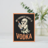 Funny Halloween Niedlich Ghost Booze Boos Postkarte (Stehend Vorderseite)