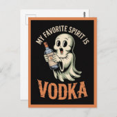 Funny Halloween Niedlich Ghost Booze Boos Postkarte (Vorne/Hinten)