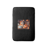 Funny Halloween Niedlich Orange Cat mit Wizard Hat Badematte (Vorderseite Vertikal)