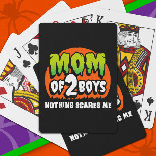 Funny Halloween Nothing Scares Me Mama 2 Boys Spielkarten