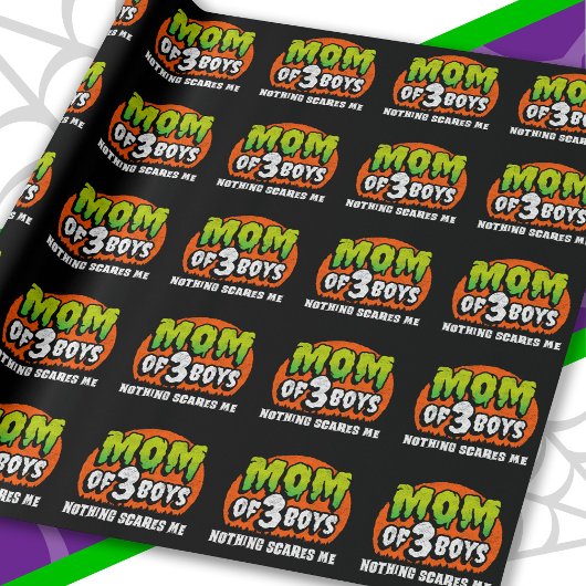 Funny Halloween Nothing Scares Me Mama 3 Boys Geschenkpapier