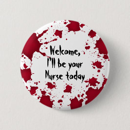 Funny Halloween Nurse Button