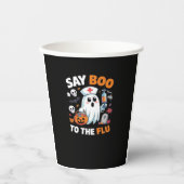Funny Halloween Nurse Ghost T - Shirt � � Say Boo Pappbecher (Vorderseite)