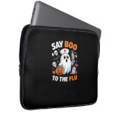 Funny Halloween Nurse Ghost T - Shirt - "Say Boo t Laptopschutzhülle (Vorne Rechts)