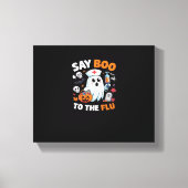 Funny Halloween Nurse Ghost T - Shirt - "Say Boo t Leinwanddruck (Vorderseite)