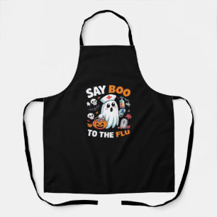 Funny Halloween Nurse Ghost T - Shirt - "Say Boo t Schürze