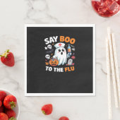 Funny Halloween Nurse Ghost T - Shirt - "Say Boo t Serviette (Beispiel)