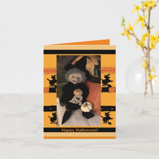 Funny Halloween Oma Hexe Karte (Gelbe Blume)