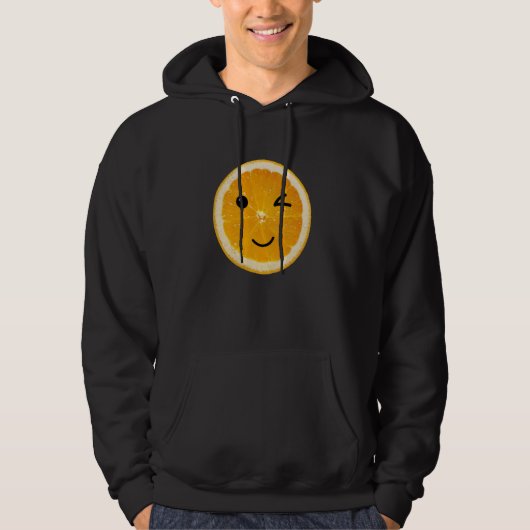 Funny Halloween Orange Slice Frucht Easy Lazy Cost Hoodie (Vorderseite)