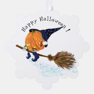 Funny Halloween Ornament Card Hexenkürbis Karte