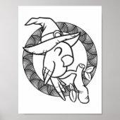 Funny Halloween Parrot Coloring Page Poster (Vorne)