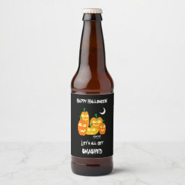 Funny Halloween Party Betrunken Pumpkins Bierflaschenetikett