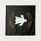 Funny Halloween Party Decor - Holey Sheet Ghost Wandteppich (Vorderseite (Horizontal))