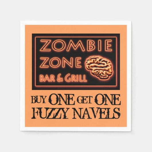 Funny Halloween Party Drink Fuzzy Navel Serviette (Vorderseite)