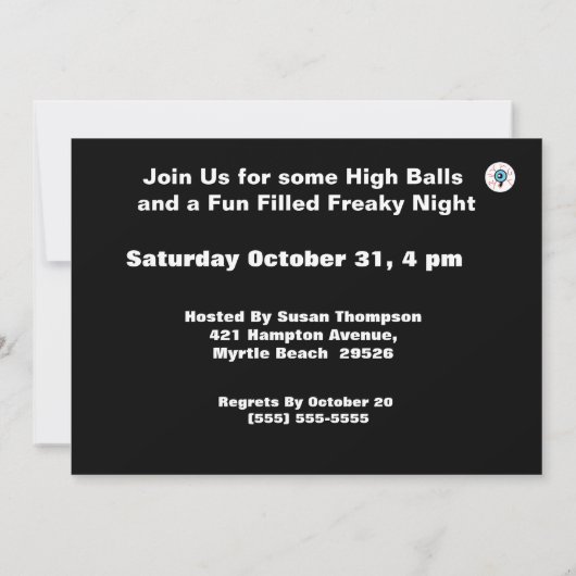 Funny Halloween Party Einladung (Rückseite)