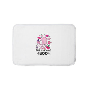 Funny Halloween Pink Cat Ghost Juggling Octopus Fa Badematte