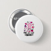 Funny Halloween Pink Cat Ghost Juggling Octopus Fa Button (Vorne & Hinten)