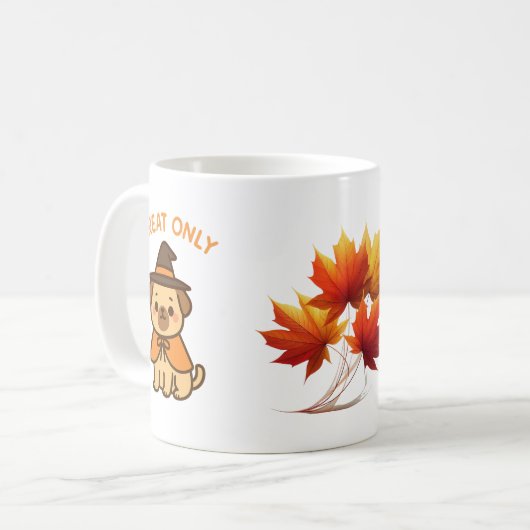 Funny Halloween Pug Witch Coffee Mug Kaffeetasse (Vorderseite Links)