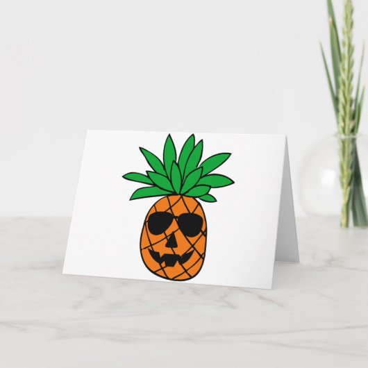 Funny Halloween Pumpkin Ananas Charakter Karte (Vorderseite)