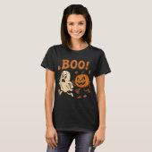 Funny Halloween Pumpkin Chasing Ghost | unheimlich T-Shirt (Vorne ganz)