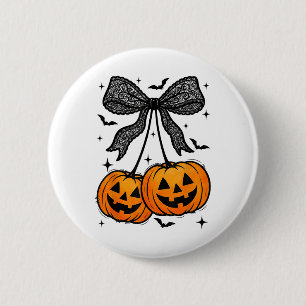 Funny Halloween Pumpkin Cherries Herbst Autumn Coq Button