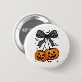 Funny Halloween Pumpkin Cherries Herbst Autumn Coq Button (Vorne & Hinten)