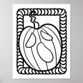 Funny Halloween Pumpkin Coloring Page Poster (Vorne)