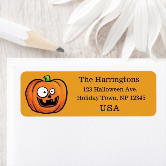 Funny Halloween Pumpkin Custom Labels (Insitu)