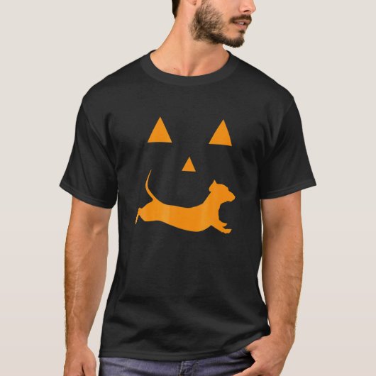 Funny Halloween Pumpkin Dackel Jack-O-Lantern C T-Shirt (Vorderseite)