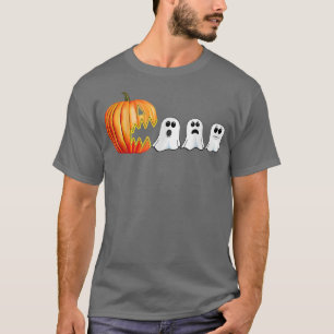 Funny Halloween Pumpkin Eating Ghost, Gamer Men Wo T-Shirt