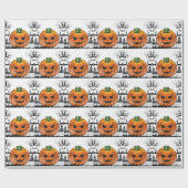 Funny Halloween Pumpkin Halloween-Party Dekoration Geschenkpapier (Flach)