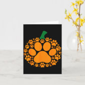 Funny Halloween Pumpkin Paw Print Dog Lover Cat Karte (Gelbe Blume)