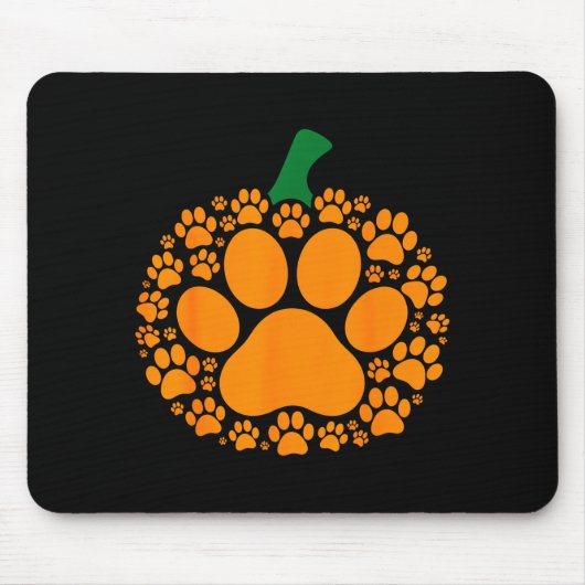 Funny Halloween Pumpkin Paw Print Dog Lover Cat Mousepad (Vorne)