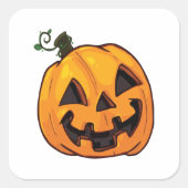 Funny Halloween Pumpkin Quadratischer Aufkleber (Vorderseite)
