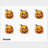 Funny Halloween Pumpkin Quadratischer Aufkleber (Blatt)