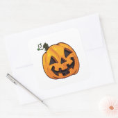 Funny Halloween Pumpkin Quadratischer Aufkleber (Umschlag)