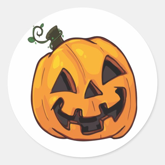 Funny Halloween Pumpkin Runder Aufkleber (Vorderseite)