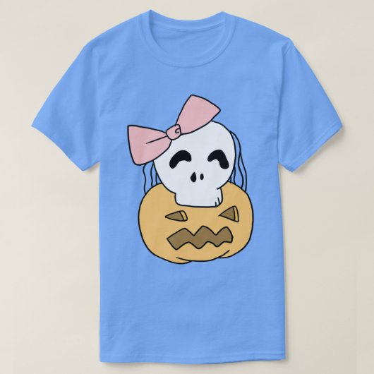Funny Halloween Pumpkin Skull-Geschenk für die Ehe T-Shirt (Design vorne)