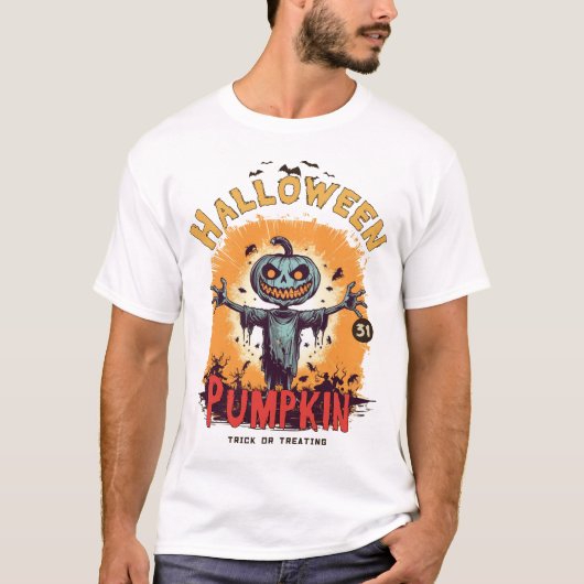 Funny Halloween Pumpkin T - Shirt (Vorderseite)