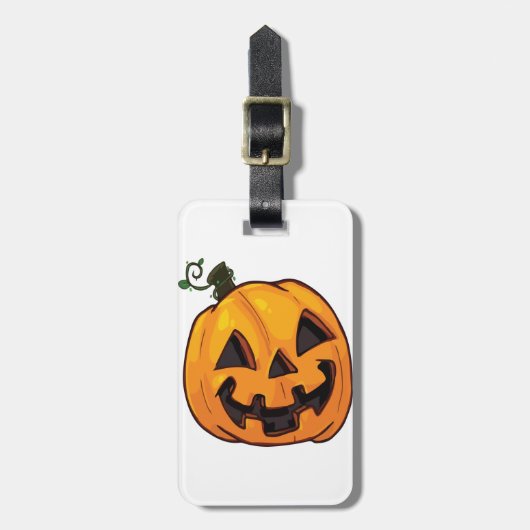 Funny Halloween Pumpkin T - Shirt Gepäckanhänger (Vorderseite vertikal)