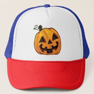 Funny Halloween Pumpkin T - Shirt Truckerkappe