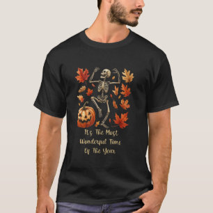 Funny Halloween Pumpkin tanzt Skelettau Kostüm W T-Shirt