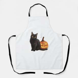 Funny Halloween Pumpkin und Black Cat Vintage Kost Schürze
