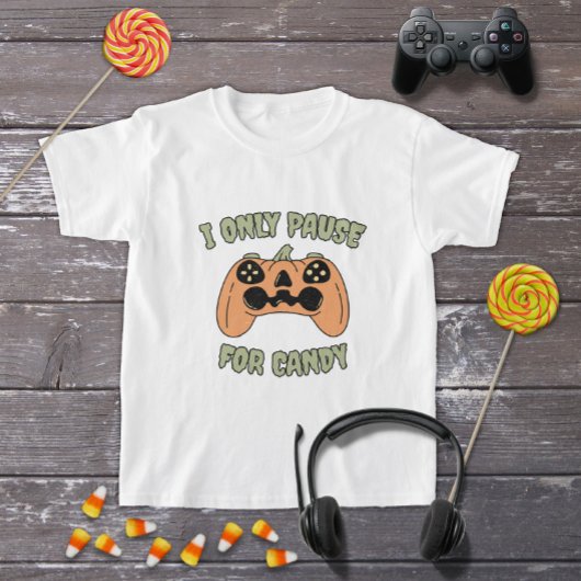Funny Halloween Pumpkin Video Game Controller T-Shirt