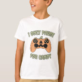 Funny Halloween Pumpkin Video Game Controller T-Shirt (Vorderseite)