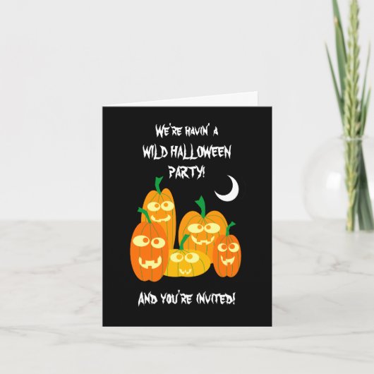 Funny Halloween Pumpkins Party Einladung Template (Vorderseite)