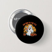 Funny Halloween Quote Say Boo To The Flu Cool Vacc Button (Vorne & Hinten)
