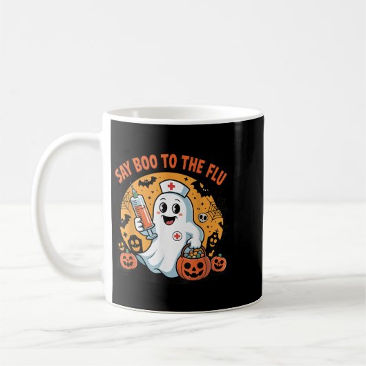 Funny Halloween Quote Say Boo To The Flu Cool Vacc Kaffeetasse (Links)