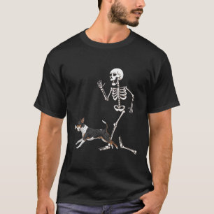 Funny Halloween Rat Terrier and Skeleton T-Shirt