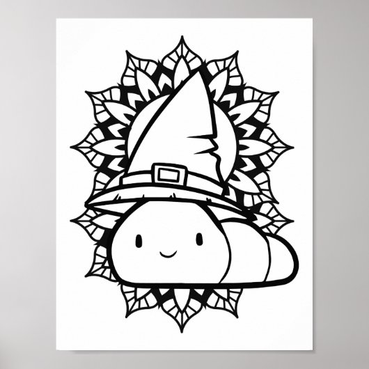 Funny Halloween Raupe Coloring Page Poster (Vorne)
